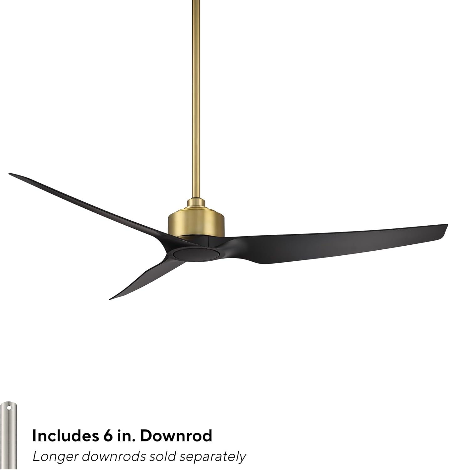 WAC F-056-SB/MB Stella 60" Outdoor Ceiling Fan with Remote, Soft Brass Matte Black
