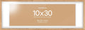 Homeforia 10x30 Wood Frame, High End Natural Oak 10x30 Light Wooden Picture Frame with Mat 8x24, 10 x 30 Poster Frames Matted to 8 by 24 Print, 30x10 Hanging Frames, Tempered Glass, Wall Kit, Set of 1
