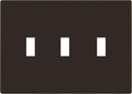 ENERLITES Screwless Triple Toggle Switch Wall Plate, Child Safe Light Switch Cover, Standard Size 3-Gang 4.68" x 6.53", Unbreakable Polycarbonate Thermoplastic, UL Listed, SI8813-BR, Glossy, Brown