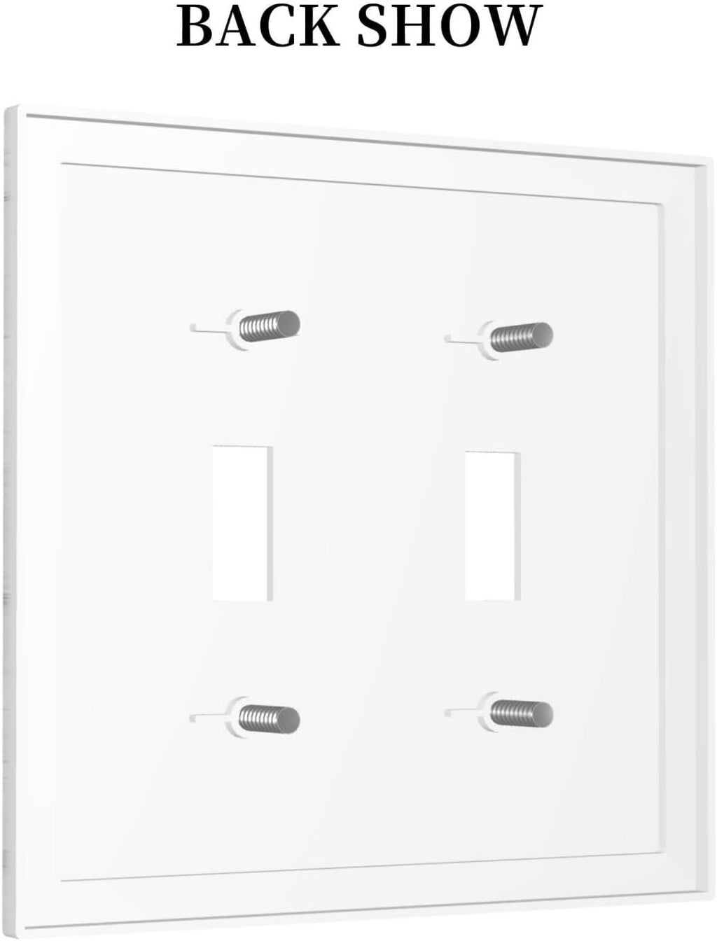 Decorative Switch Plates Marble Granite White And Grey 2 Gang Double Toggle Wall Plate Outlet Light Switch Cover Electrical Faceplate for Home Bedroom Decor