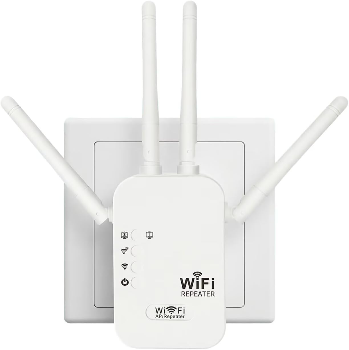 WiFi Range Extender Up to 12000 Sq.Ft Coverage, Up to 300Mbps with 4 High-Gain Antennas, 3-in-1 Mode with Ethernet Port, Easy Setup
