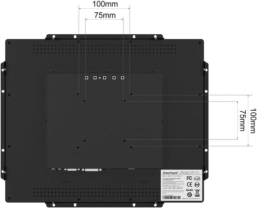 GreenTouch 17 Inch 10 Points Open Frame Industrial Touch Monitor - PACP -1280X1024-LED Display Metal Housing with HDMI,DVI,VGA Port Built-in