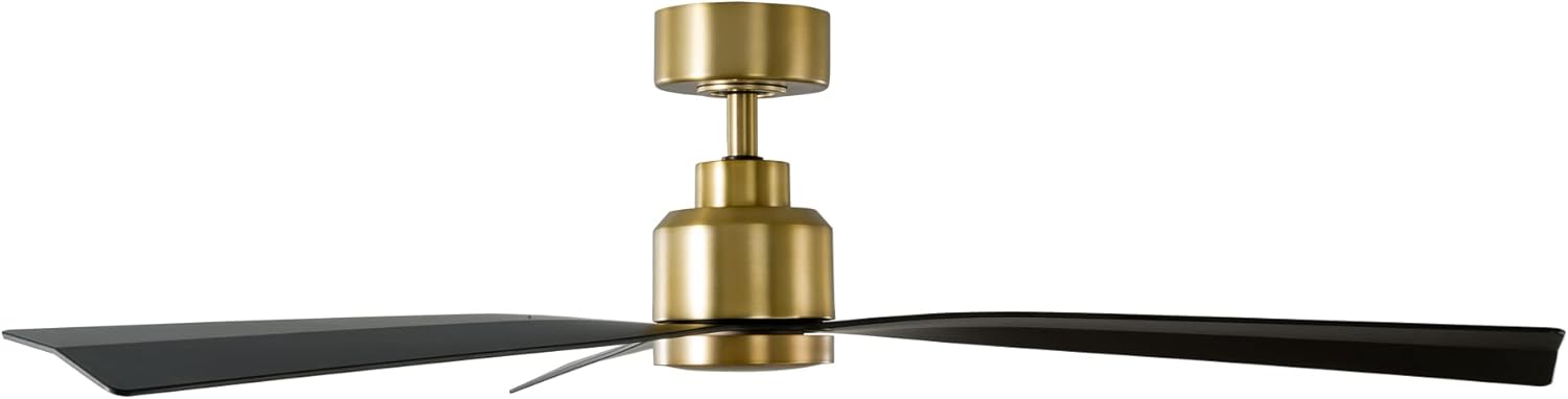 WAC F-003-SB/MB Clean 52" Outdoor Ceiling Fan with Remote, Soft Brass Matte Black