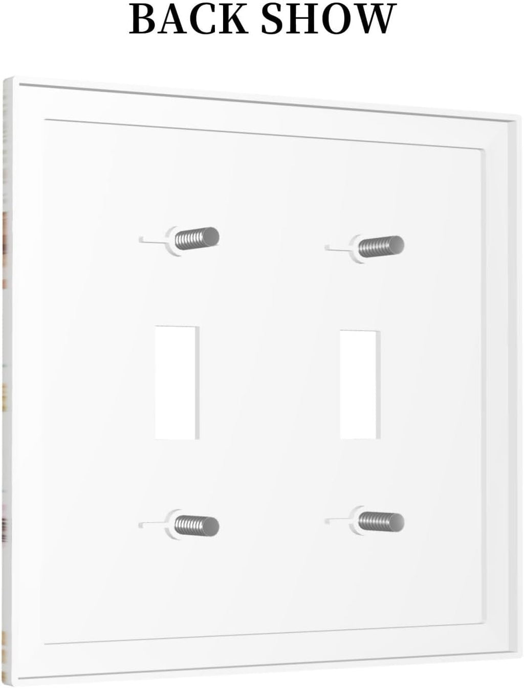 Decorative Light Switch Cover Boho White Background Butterfly Rustic Flower Double Toggle Personalized Wall Plate Switchplate 2 Gang Switchcovers Decora Light Switch Plate