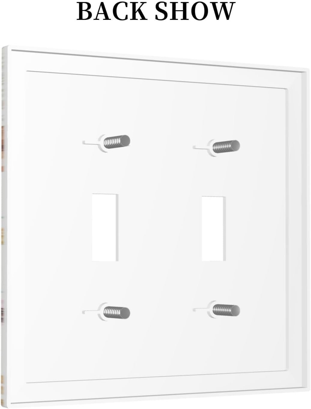 Decorative Light Switch Cover Boho White Background Butterfly Rustic Flower Double Toggle Personalized Wall Plate Switchplate 2 Gang Switchcovers Decora Light Switch Plate