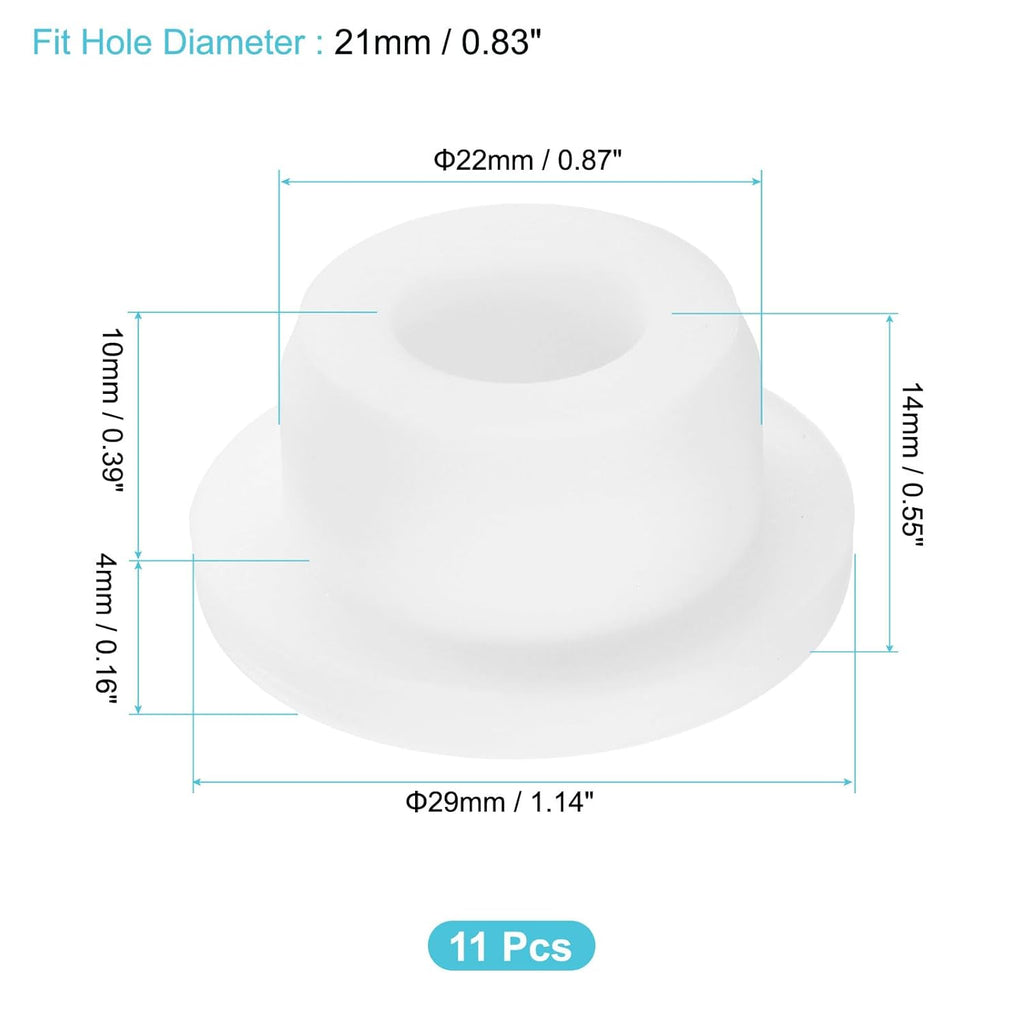 uxcell 11Pcs Silicone Hole Plug, Waterproof Round Rubber Stoppers Bottle Seal Plugs Tube Pipe End Caps for 21mm/0.83" Hole for Bathtub Bottle, White