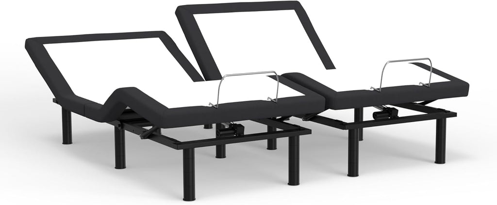 Blissful Nights e4 Split Top Flex Top King Adjustable Bed Base Frame, Massage, Anti-Snore, USB, Nightlight, Wireless Remote Head & Foot Incline, and 10-Year Warranty
