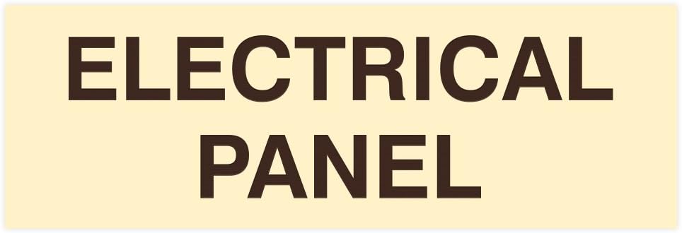 All Quality Basic Electrical Panel Sign - Fire Regulation Safety Compliance Sign - Ivory/Dark Brown - Large (1 Pack)