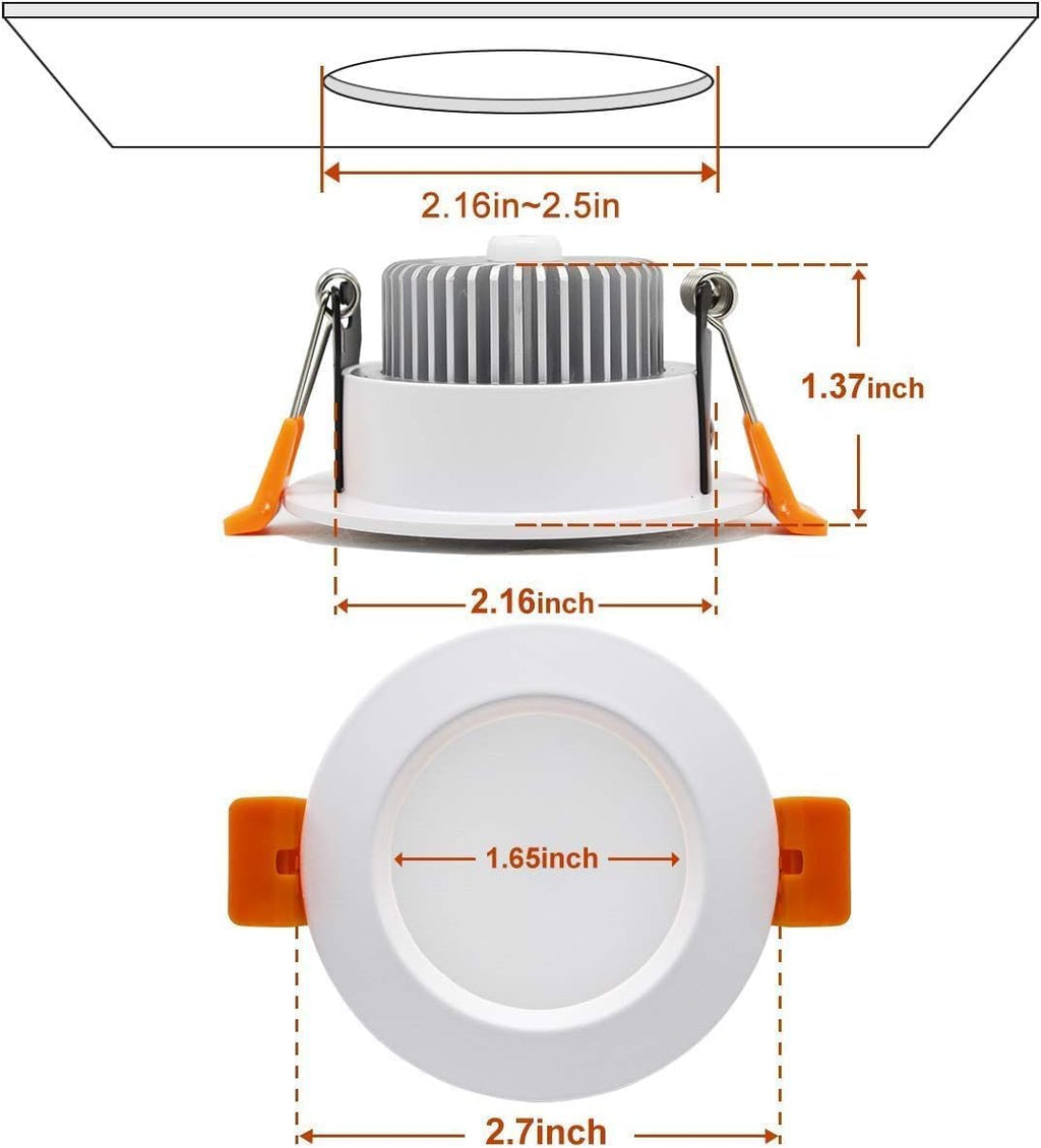 YGS-Tech Smart 2 Inch LED Recessed Lighting RGB WiFi Downlight, 5W Compatible with Alexa and Google Home, Dimmable RGB & CCT 2700-6500K Color Changing, 120V Ceiling Light with LED Driver (10 Pack)