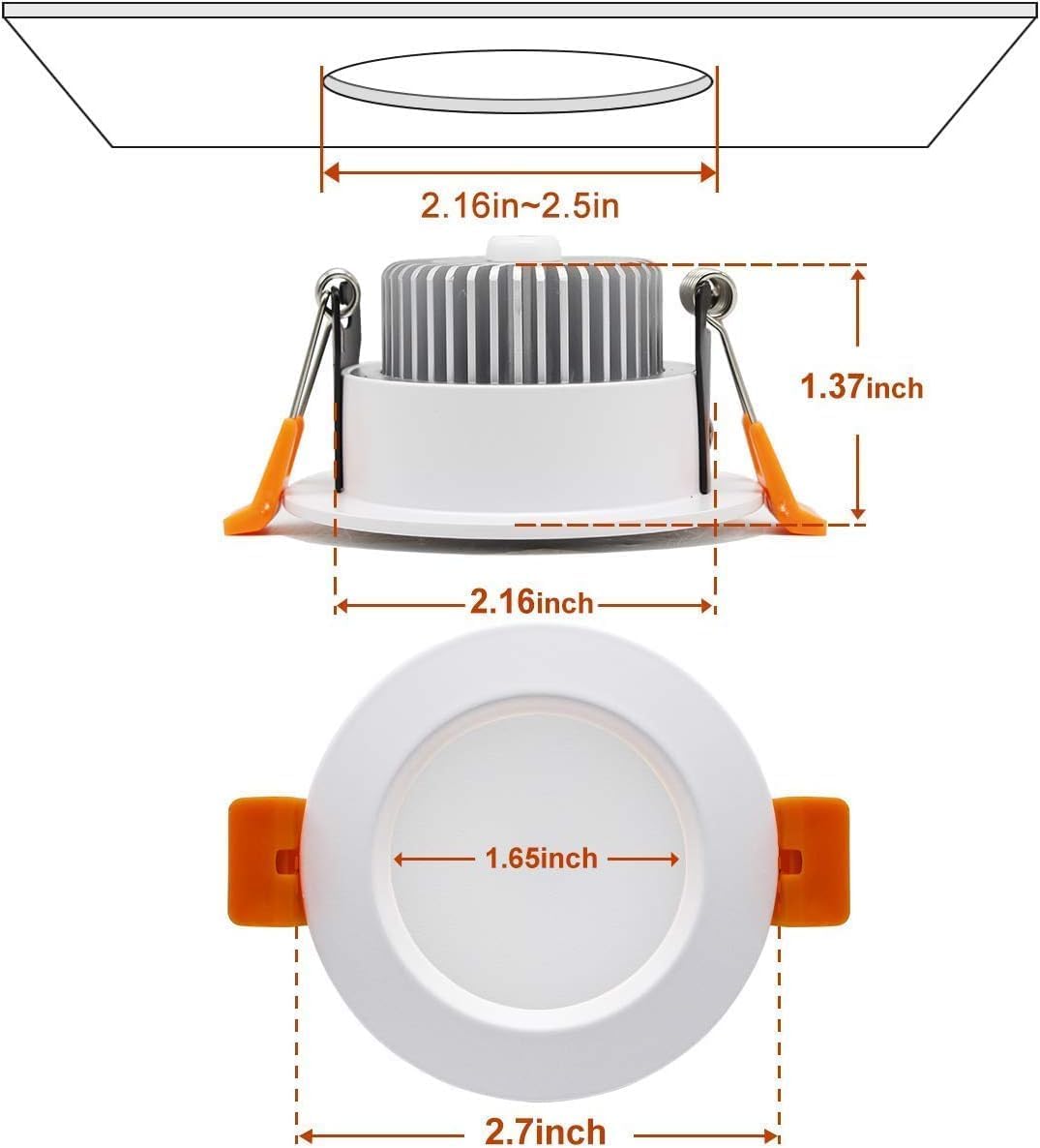 YGS-Tech Smart 2 Inch LED Recessed Lighting RGB WiFi Downlight, 5W Compatible with Alexa and Google Home, Dimmable RGB & CCT 2700-6500K Color Changing, 120V Ceiling Light with LED Driver (10 Pack)