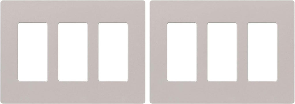 Lutron Claro 3 Gang Decorator/Rocker Wallplate, Satin, Taupe (2-Pack) | SC-3-TP