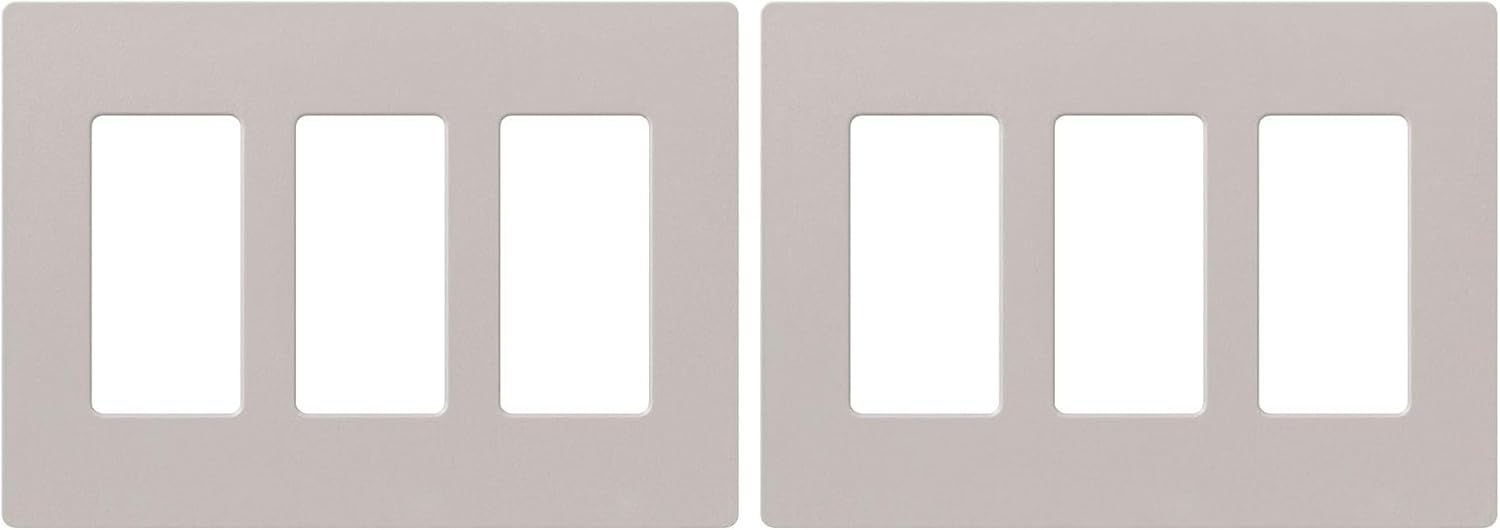 Lutron Claro 3 Gang Decorator/Rocker Wallplate, Satin, Taupe (2-Pack) | SC-3-TP