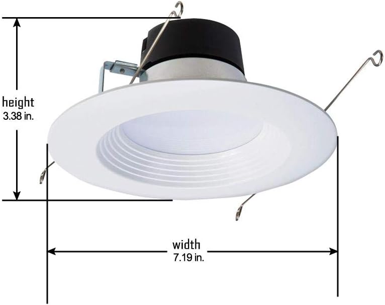 HALO 6 inch Recessed LED Can Light – Retrofit Ceiling & Shower Downlight – 3000K - Baffle White Trim (6 Pack)
