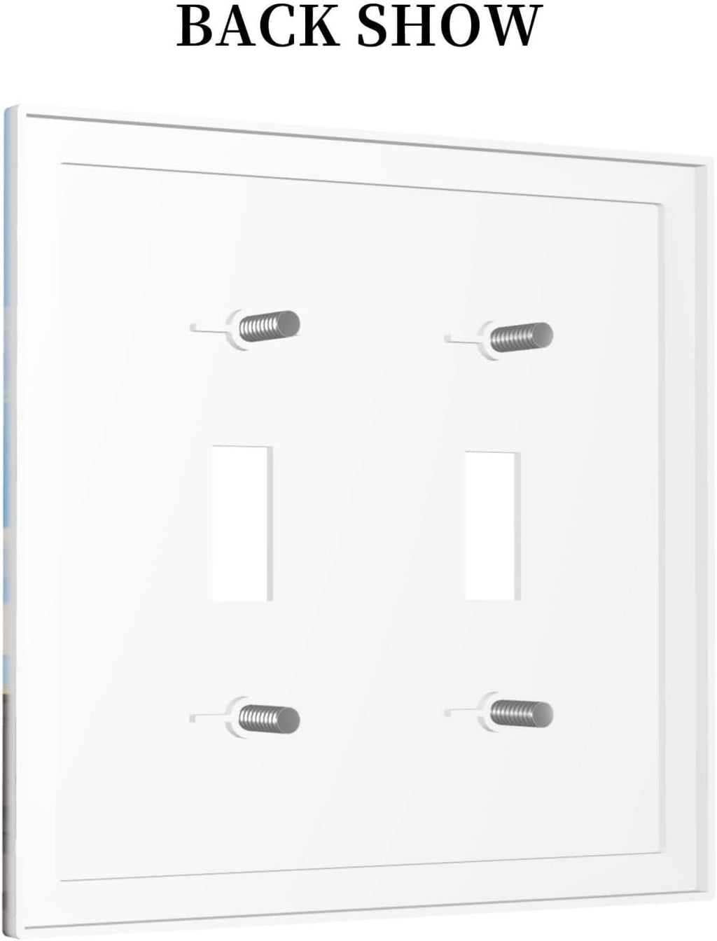 Decorative Switch Plates Orange Gray Cute Cat Sky Cloud Cat S Paw 2 Gang Double Toggle Outlet Light Switch Cover Wall Plate Electrical Faceplate For Kids Room Nursery Decor