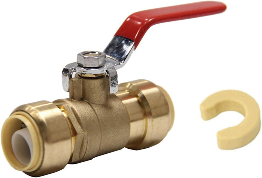 (Pack of 5) EFIELD 1 Inch Push-Fit Full Port Ball Valve with a Disconnect Clip Tool, UPC Certified,(PF-VALVE019-5PCS)