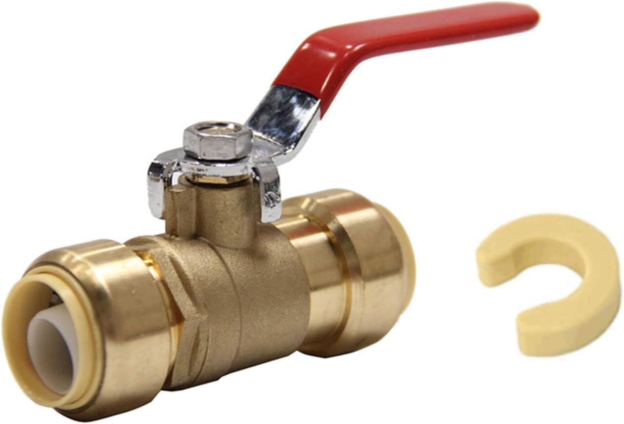 (Pack of 10) EFIELD 1 Inch Push-Fit Full Port Ball Valve with a Disconnect Clip Tool, UPC Certified,(PF-VALVE019-10PCS)