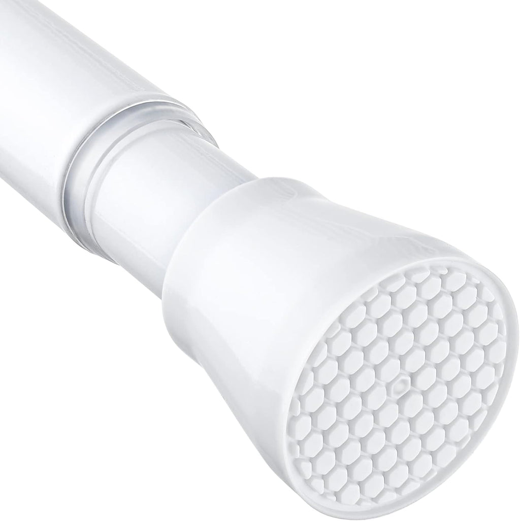 Tension Curtain Rod 30 to 64 Inch White Curtain Rod Adjustable Expandable Spring Tension Curtain Rod No Drilling 7/8" Spring Loaded Curtain Rods for Windows Bedroom Closet Doorway Door