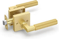 Asidrama 1 Pack Gold Privacy Door Handles, Door Lever with Door Knobs Indoor for Bedroom or Bathroom, Heavy Duty Door Handles Interior with Locks for Left Right Sided Doors