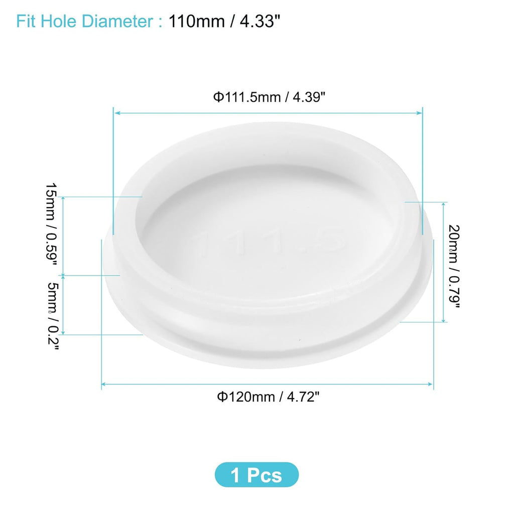 uxcell 1Pcs Silicone Hole Plug, Waterproof Round Rubber Stoppers Bottle Seal Plugs Tube Pipe End Caps for 110mm/4.33" Hole for Bathtub Bottle, White