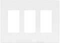 LIDER Matte Finish Triple Decorator Switch Cover, Screwless Wall Plate, Mid-Size 3-Gang 4.88" x 6.77", Polycarbonate Thermoplastic, UL Listed, LSWP-33M-W, White