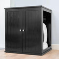 THE REFINED FELINE Refined Self-Cleaning Litter Box Cabinet, Wooden Cat Litter Box Enclosure for Automatic Litter Boxes, Dark Espresso, Cottage.