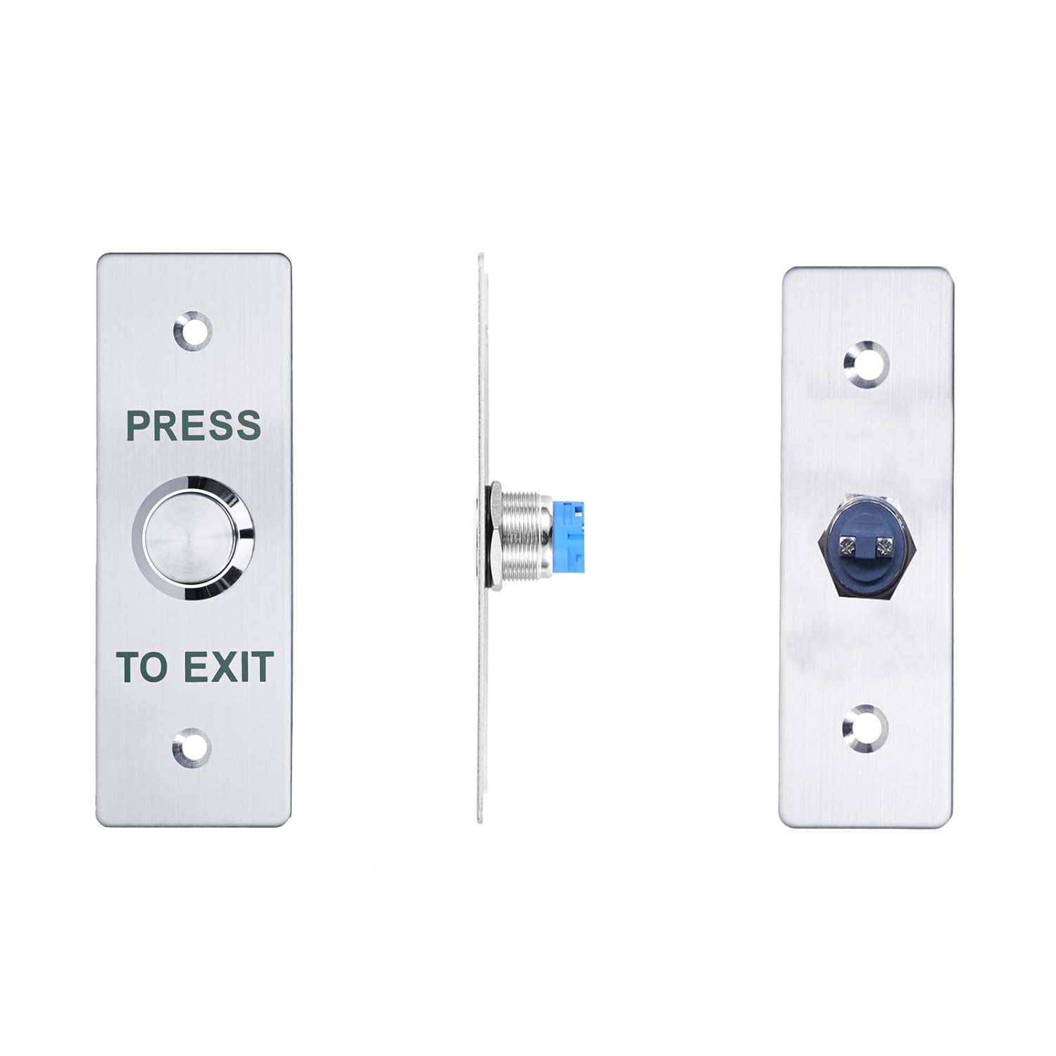 Push to Exit Button，12V DC Push to Exit Switch with LED Light, IP67 Waterproof,NC/NO/COM Outputs, Surface Mount Request-to-Exit Device for Access Control Systems (115X40-A)
