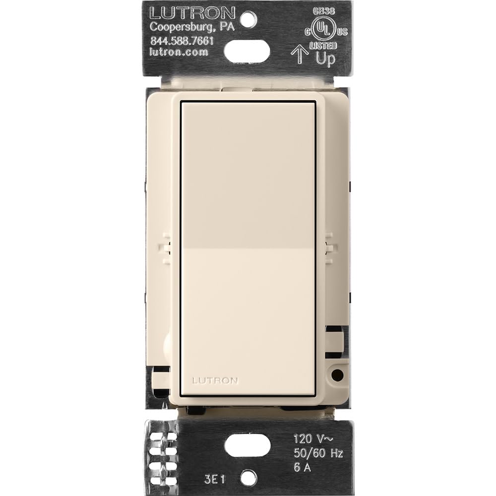 Lutron Sunnata On/Off Accessory Switch, only for use with Sunnata LED+ Dimmers, ST-AS-LA, Light Almond