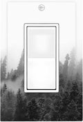 Decorative Outlet Covers Fores Black White Landscape Misty Woods 1 Gang Single Rocker Light Switch Cover Plate Wall Plates Gfci Faceplate For Farmhouse Cabin Decor