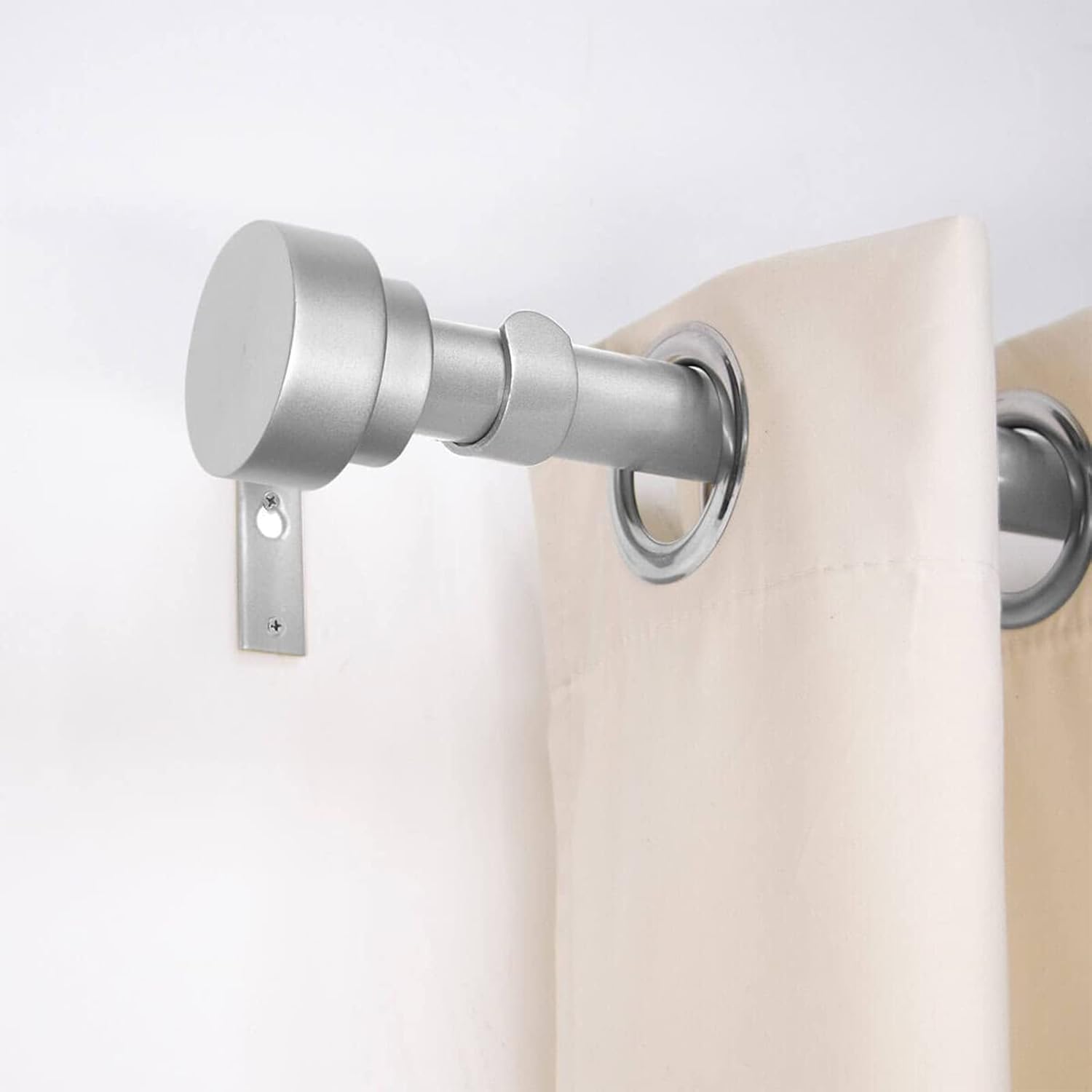 Time Forest Heavy Duty Curtain Rods for Windows 48 to 84 Inch, Silver Curtain Rods Telescoping Design Adjustable Length Easy Assemble Install with Only 3 Rods for Bedroom Living Room