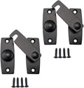 QCAA 2.5" x 2.65", Large, Heavy Forged Solid Brass Door Latch, 180 Degrees Flat Surface Mounting Door Latch Buckle for Doors & Windows, Matte Black, 2Pack, Made in Taiwan