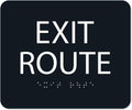 ALPHA DOG ADA SIGNS - Exit Route Sign with Braille for Your Business, 5x6 Inch, ADA Compliant, Indoor or Outdoor, Easy Installation, Made in the USA, Black