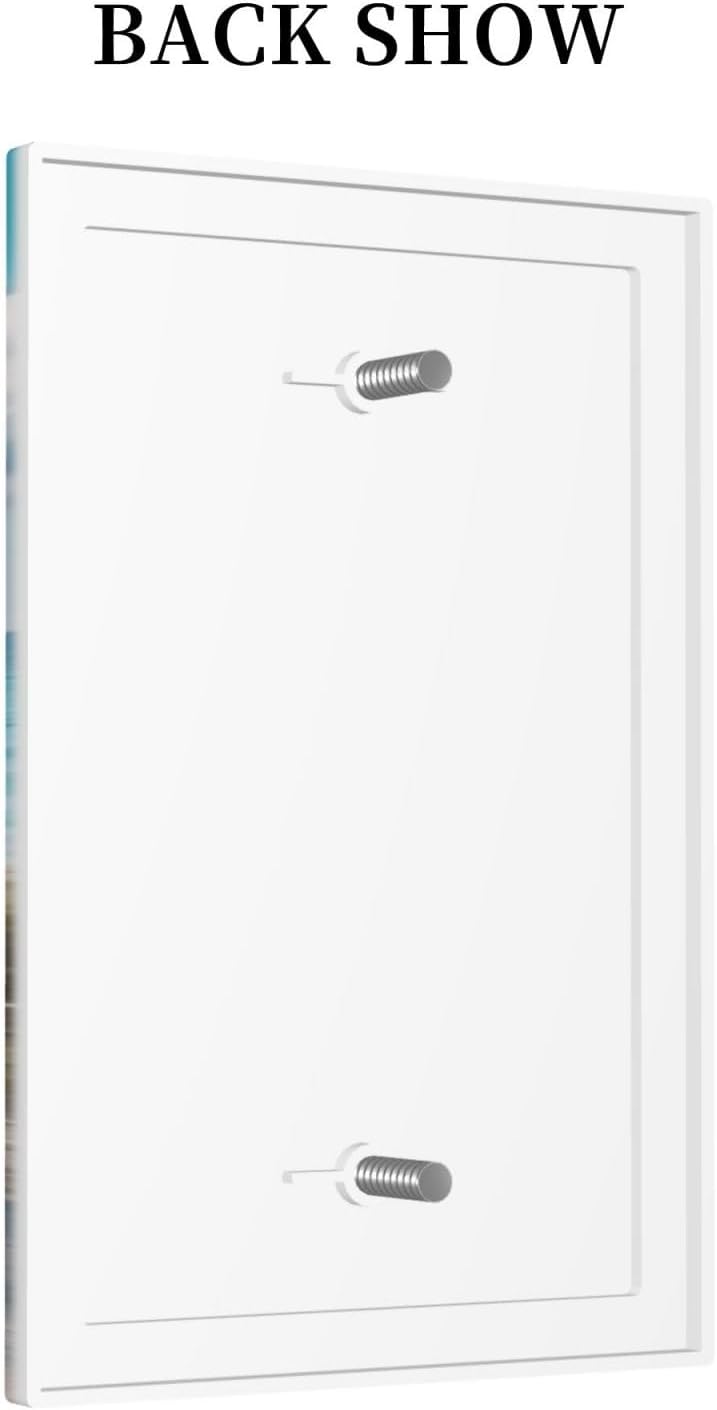 Decorative Light Switch Cover Plate Coastal Beach Ocean Seaside View 1 Gang No Device Single Blank Outlet Covers Wall Plates for Electrical Outlets Faceplate for Bedroom Home Decor
