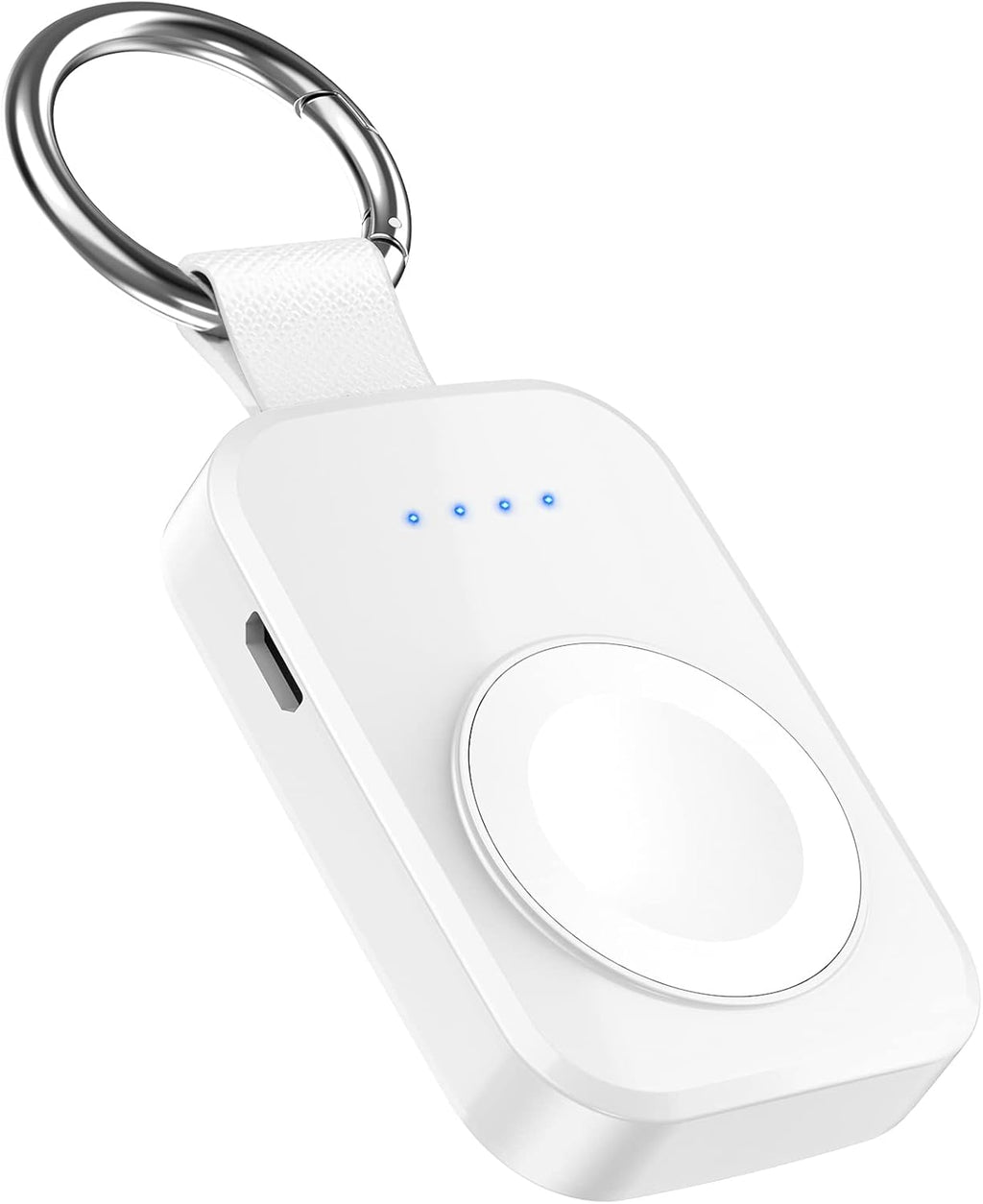 i.VALUX Portable Wireless Charger Compatible for Apple Watch Series 11/10/9/8/UItra/7/6/5/4/3/2/SE,Compact Magnetic iWatch Charger 1000mAh Power Bank Keychain Style for Mother Girl Birthday-White