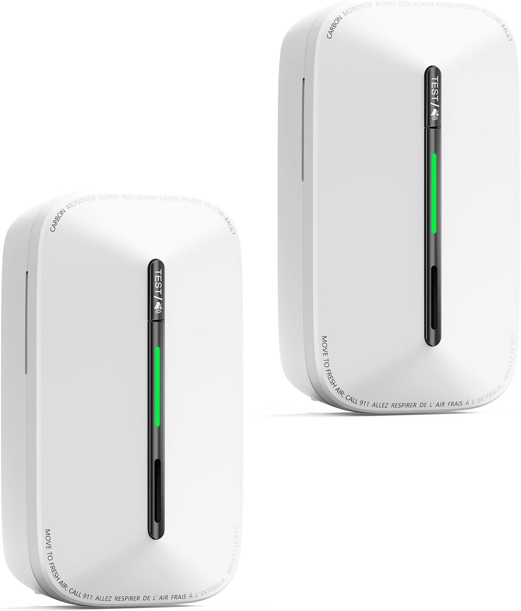 Jemay Carbon Monoxide Detectors Plug in,10 Year Battery Co Alarm with Low Battery Alarm & Breathing Light, Portable CO Detector Monitor for Travel,RV, Rental Property, 2 Packs