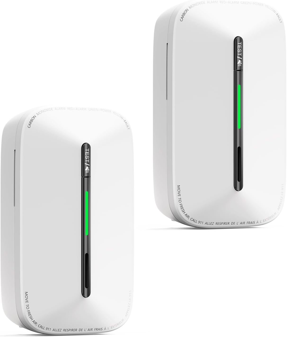 Jemay Carbon Monoxide Detectors Plug in,10 Year Battery Co Alarm with Low Battery Alarm & Breathing Light, Portable CO Detector Monitor for Travel,RV, Rental Property, 2 Packs