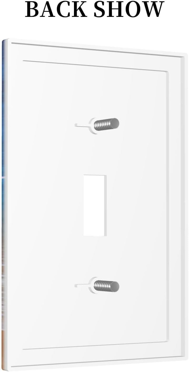 Blue Sea Ocean Beach Waves Single Toggle Light Switch Cover plate Outlet Cover Decorative Switchplate Wall Plates Electrical Panel Cover for Bathroom Living Room 5 X 3 IN