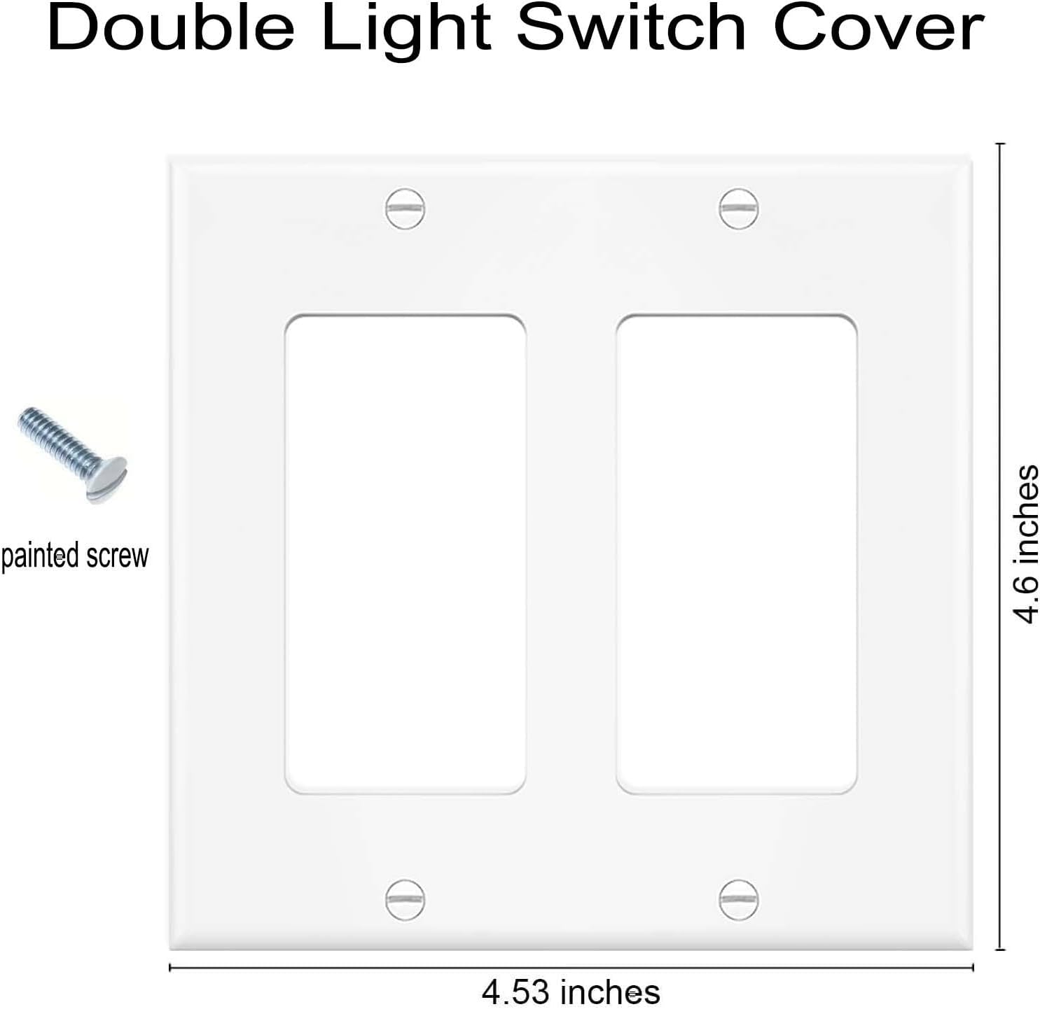 Decorator Wall Plates 2-Gang Switch Outlet Electrical Cover Plate Unbreakable Thermoplastic Faceplate for Light Receptacle Outlet Switch, White (10 Pack)