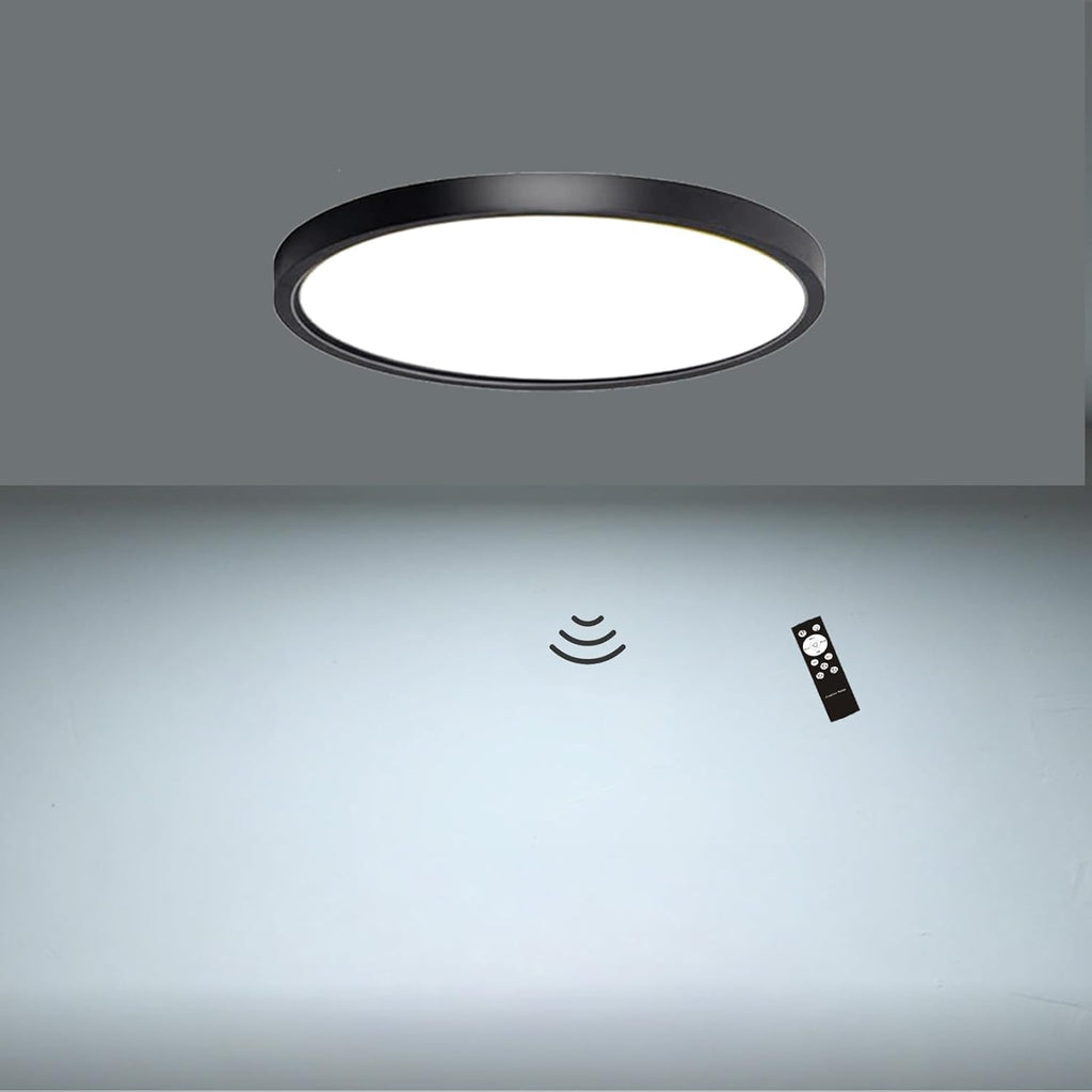 7 Inch Motion Activated Closet Light, Flush Mount Light Fixture, Motion Sensor Ceiling Light Wired for Hallway Porch Laundry Garage Basement, 3000k/4000k/6000k Black