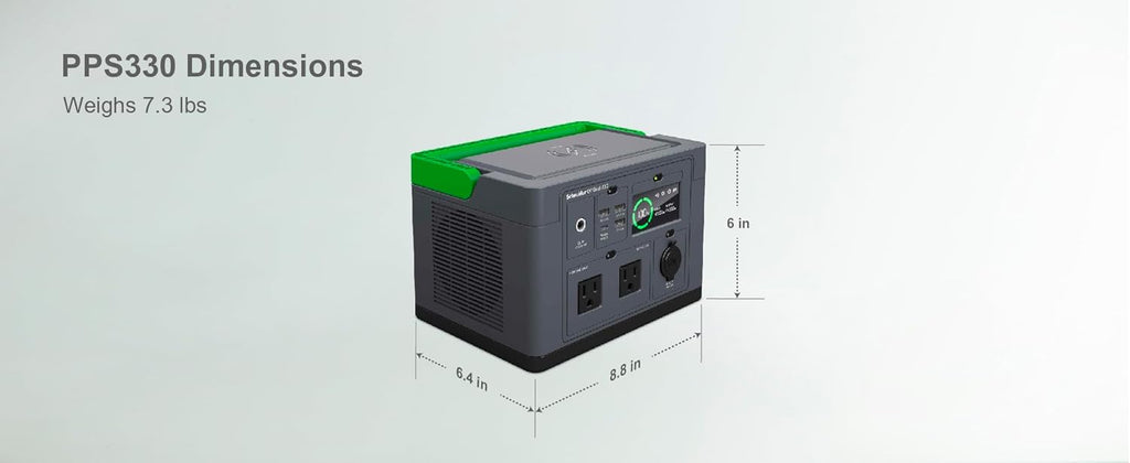 Schneider OffGrid 332Wh Portable Power Station, PPS330 Portable Solar Generator with Wireless Charging Pad, for Camping or Home