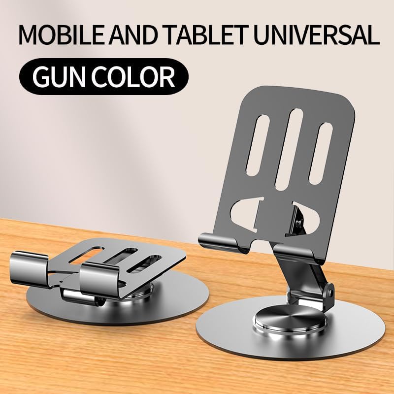 Universal Cell Phone Stand- [720° Rotation & Dual Fold] Ajustable Phone Holder, Heavy Duty Stable Portable Office Desk Accessories, Compatible with iPhone 17/16/15 Pro Max Air