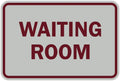 Signs ByLITA Classic Framed Waiting Room (Light Grey/Burgundy) - Small 2 Pack