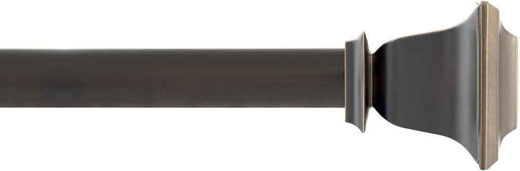Deco Window Adjustable Curtain Rod for Windows 44 to 120 Inch (Pack of 1) Extendable Heavy Duty 1 Inch Iron Drapery Pole with Finials Wall Mounted French Door Curtain Rods (Bronze)