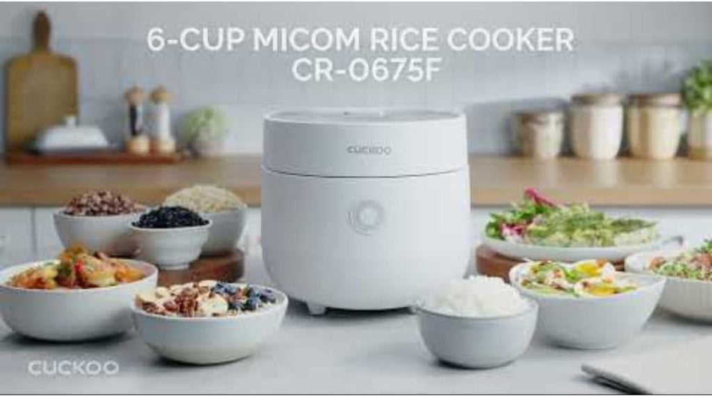 CUCKOO Micom Rice Cooker 3-Cup Uncooked / 6-Cup Cooked with Nonstick Inner Pot, Small Rice Maker with 8 Menu Options, Fuzzy Logic Technology, Auto Clean, Quick Rice Mode, White (CR-0375FW)