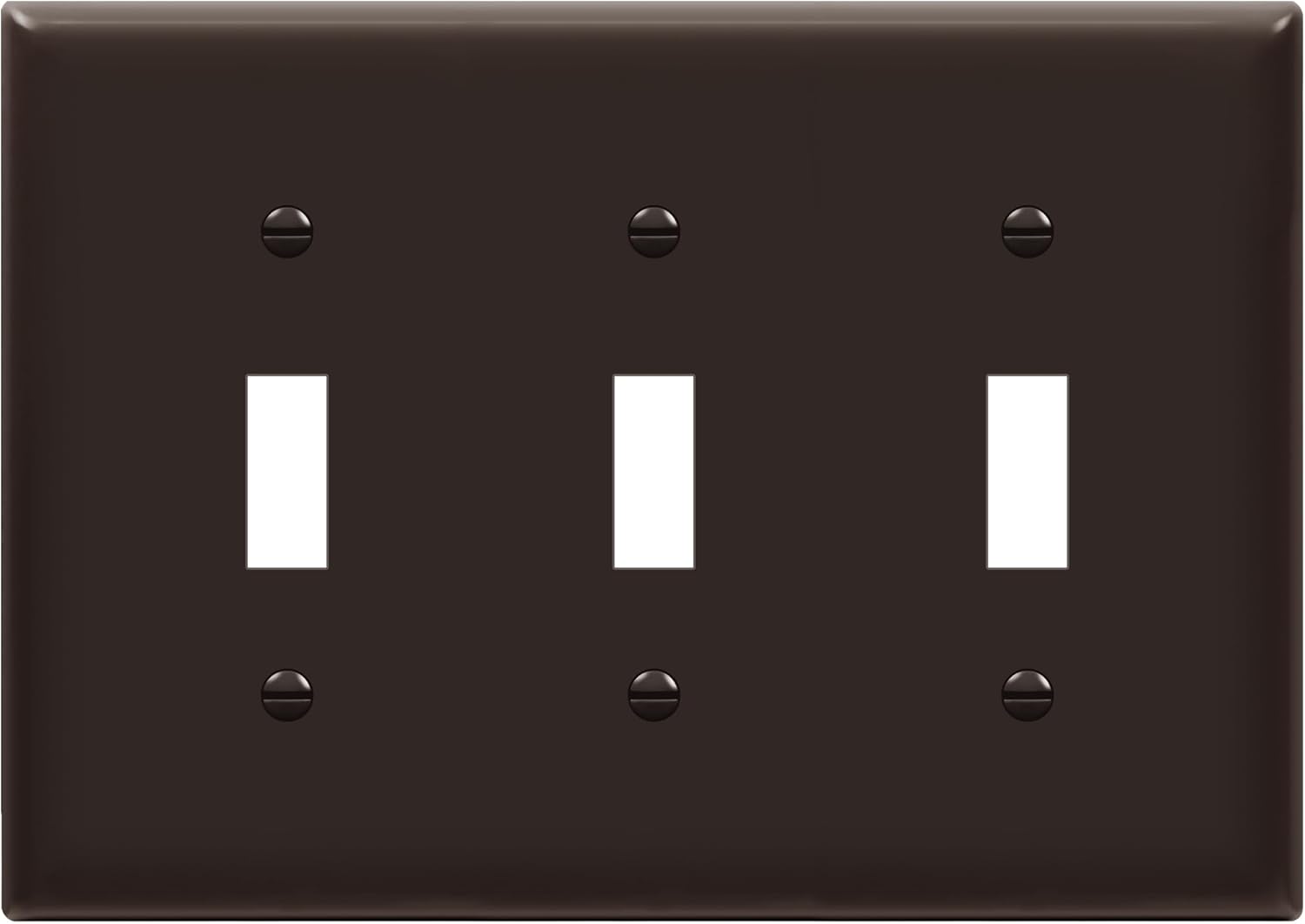 ENERLITES Triple Light Wall, Toggle Switch Plate, Gloss Finish, 3-Gang Standard Size 4.50" x 6.38", Unbreakable Polycarbonate Thermoplastic, UL Listed, 8813-BR, Brown