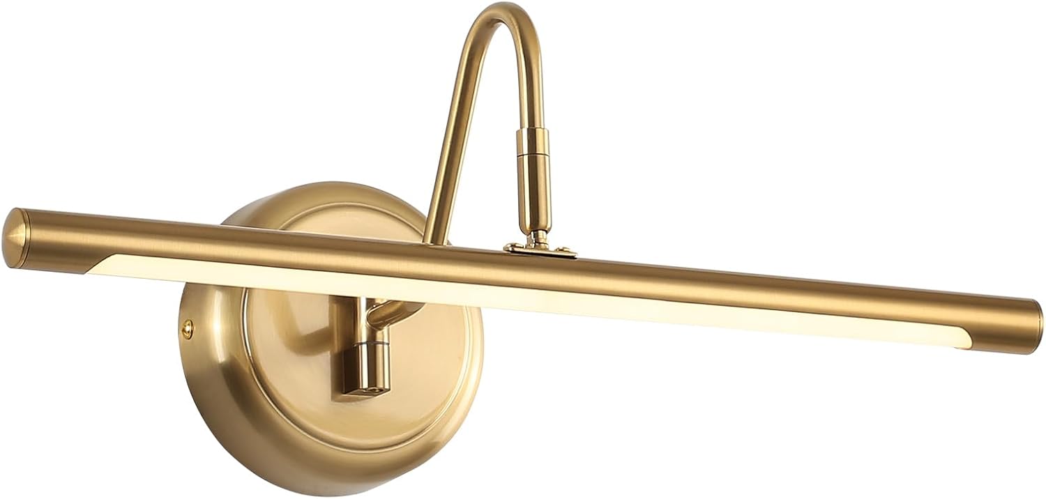 JOOSENLUX Modern Brass Picture Light Hardwired - 16.54'' for Wall Painting and Artwork Display - 7W LED Wall Lights(45W Eqv.) - Warm White 3000K - Hard Wired Connection with Swing Arm