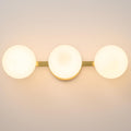 Bathroom Vanity Mirror Light Fixtures: 3 Lights Bath Wall Sconce Lighting - Brass Gold Vanity Lights with Milk Glass Shade - Modern Minimalist Makeup Light Fixture Above Mirror for Hallway E26 Base