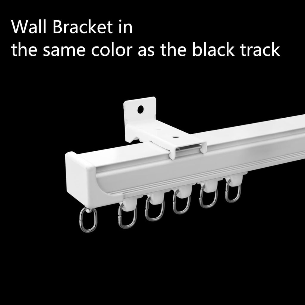 White Wall Mount Brackets for Curtain Track, Bendable Curtains Tracks Walls Mounting Hardware (6 PCS)