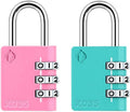 XD35 Combination Lock, 3-Digit Padlock for School Gym Sports LockerLock, Fence, Toolbox, Case, Hasp Storage (2-Pack, Pink, Emerald)