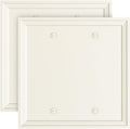 2-Pack Double Blank Outlet Cover Wall Plate, Natural Material Switch Plates Outlet Covers, Light Almond Decorative Wall Plates for Electrical Outlets