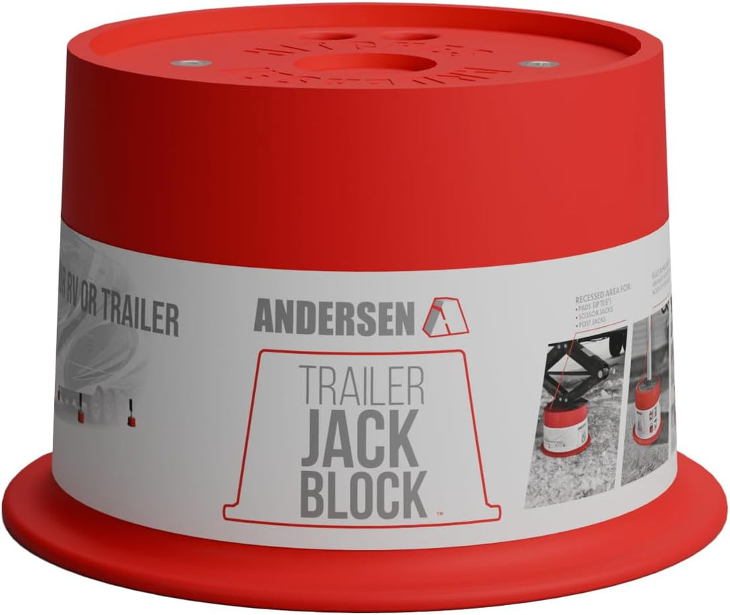 ANDERSEN HITCHES | RV Travel Accessories | 1-Pack Trailer Jack Block w/ Magnets | Quick Leveling Stabilizers for Trailers Jackstand Level Quickjack Heavy Duty Utility Blocks | 3608